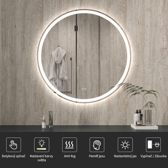 CERANO - Koupelnové LED zrcadlo Eterno - O 80 cm CER-8050BD6954