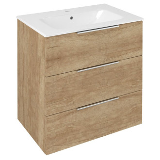 CIRASA umyvadlová skříňka 69,8x75x46cm, 3x zásuvka, dub Alabama CR731-2222