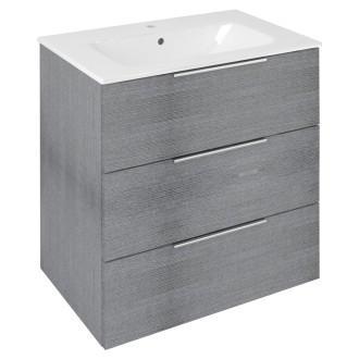 CIRASA umyvadlová skříňka 69,8x75x46cm, 3x zásuvka, dub stříbrný CR731-1111