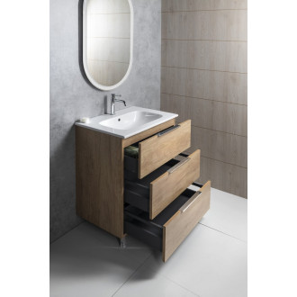 CIRASA umyvadlová skříňka 59,2x75x46cm, 3x zásuvka, bílá lesk CR631-3030