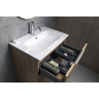 CIRASA umyvadlová skříňka 59,2x75x46cm, 3x zásuvka, bílá lesk CR631-3030