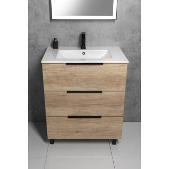 CIRASA umyvadlová skříňka 59,2x75x46cm, 3x zásuvka, borovice rustik CR631-1616