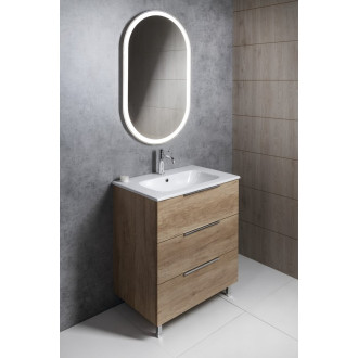 CIRASA umyvadlová skříňka 59,2x75x46cm, 3x zásuvka, dub stříbrný CR631-1111