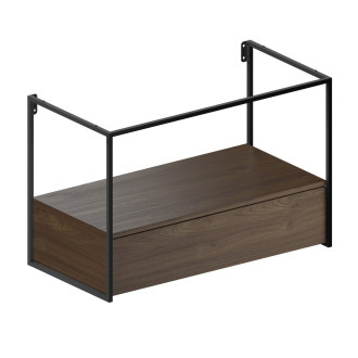 NUBES/NORM konstrukce pod umyvadlo 100x50cm, černá mat/ořech