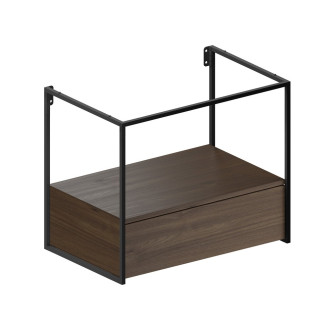 NUBES/NORM konstrukce pod umyvadlo 80x50cm, černá mat/ořech