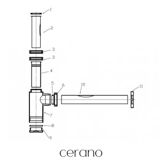 CERANO - Umyvadlový sifon - 5/4", odpad 32 mm - kulatý - s výpustí click-clack, bez přepadu - bílá matná