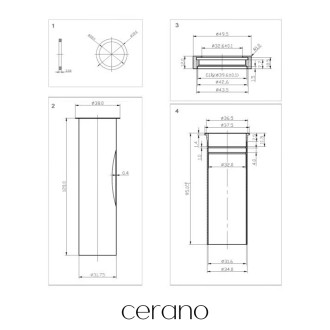 CERANO - Umyvadlový sifon - 5/4", odpad 32 mm - kulatý - s výpustí click-clack, bez přepadu - bílá matná