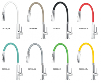 Ferro ZUMBA SLIM BZA43R Dřezová baterie, chrom-červená