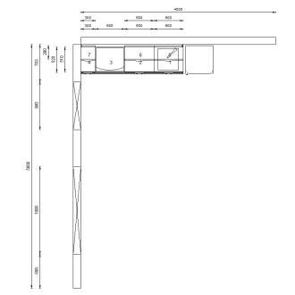 Kuchyňský set KUCH103, 210 cm, kombinace bílá + dub arlington