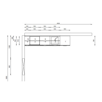 Kuchyňský set KUCH104, 270 cm, kombinace bílá + dub arlington