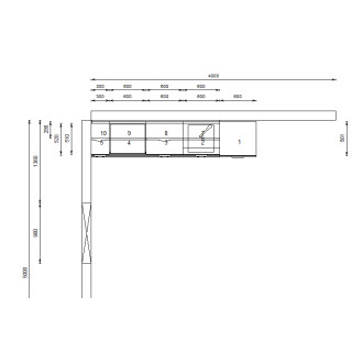 Kuchyňský set KUCH105, 240 cm, kombinace šedá onyx + dub arlington