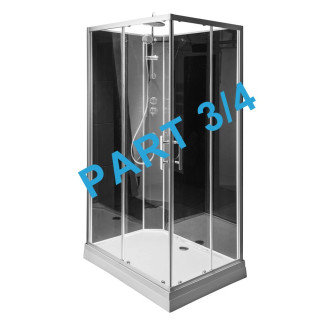 GRANVIK sprchový box 800x1200x2180mm komponent 3/4 zadní tmavé sklo 19-120-09-12-00