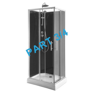 GRANVIK sprchový box 700x900x2180mm komponent 3/4 zadní tmavé sklo 19-070-09-12-00