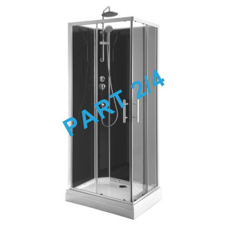 GRANVIK sprchový box 700x900x2180 komponent 2/4 fixní a posuvné sklo čiré 18-070-09-50-00
