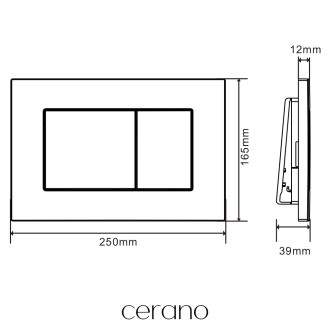CERANO Ovládací tlačítko pro 2 množství splachování ABS černá CER-476903