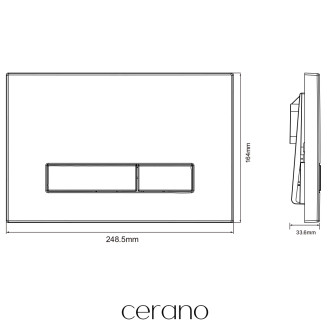 CERANO - Ovládací tlačítko pro splachování Slim - ABS - tmavě šedá