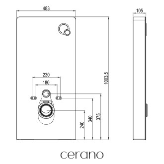 CERANO - Sanitární modul pro závěsné WC - černá matná - 48,3x100 cm