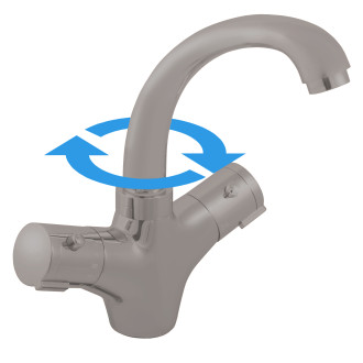 RAV SLEZÁK Baterie termostatická umyvadlová stojánková metal grey lesklá TRM26.5MGL