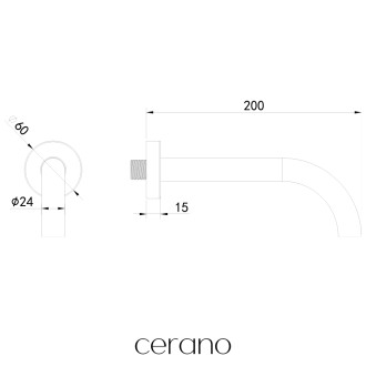 CERANO - Nástěnná výtoková hubice - chrom