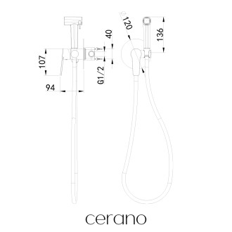 CERANO - Podomítková bidetová baterie Round - chrom