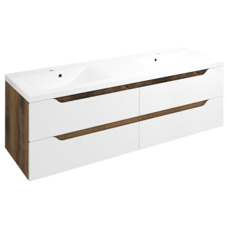 WAVE dvojumyvadlová skříňka 149,7x50x47,8cm, bílá/dub collingwood WA150-3019