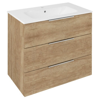CIRASA umyvadlová skříňka 79,8x75x46cm, 3x zásuvka, dub Alabama CR831-2222