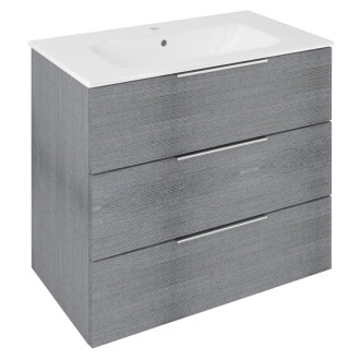 CIRASA umyvadlová skříňka 79,8x75x46cm, 3x zásuvka, dub stříbrný CR831-1111