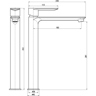 RAV Slezák NIL - Umyvadlová vysoká baterie, Metal Grey - kartáčovaná NL230.5MGK