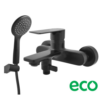 RAV SLEZÁK NIL Baterie vanová se sprchou a otočným držákem, 150 černá matná NL154.5/2CMAT