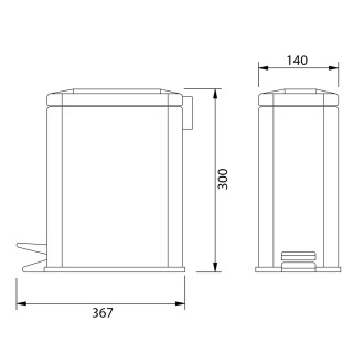 SIMPLE LINE odpadkový koš obdélníkový 5l, černá mat GAQ005B