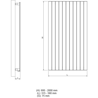 radiátor COVER V NEW 315 x 800 mm, C35 white silk RADCOVVN0800635