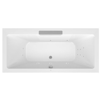 CASCATA hydromasážní vana, 185x85x45cm, kaskáda nerez, Attraction Hydro, chrom 60824