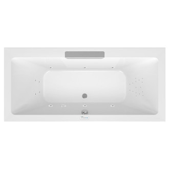 CASCATA hydromasážní vana, 185x85x45cm, kaskáda nerez, Highline Hydro, chrom 60827