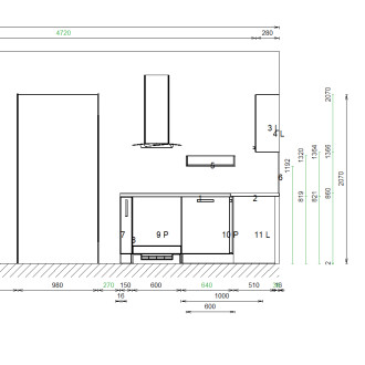 Kuchyňský set KUCH109, 240 cm, bílá arctic mat + dub arlington