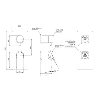 Podomítková sprchová baterie  ARNO 93KB14 - černá matná