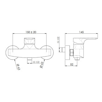 Nástěnná sprchová baterie  ARNO 3107 - nikl broušený matný