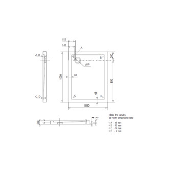Aquatek SMC 100x80cm Sprchová vanička SMC100X80