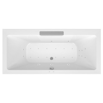 CASCATA hydromasážní vana, 185x85x45cm, kaskáda nerez, Attraction Hydro-Air, chrom 60834