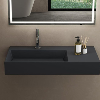 REA Archi umyvadlo na desku - konglomerát, 75cm, šedá matná  REA-U4303