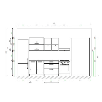 Kuchyňský set KUCH110, 160 cm, kombinace bílá arctic + dub arlington