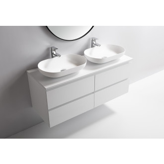 CERANO - Koupelnová deska z litého mramoru Elanys - 12 mm - bílá matná - 120 cm