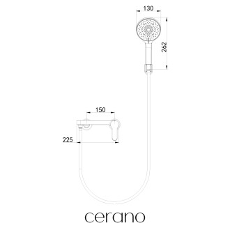 CERANO - Nástěnný sprchový držák Velea - černá matná