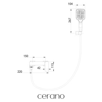 CERANO - Nástěnný sprchový držák Zenira - chrom
