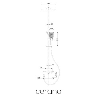 CERANO - Nástěnný sprchový set Hektor - černá matná