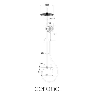 CERANO - Nástěnný sprchový set Lion - černá matná