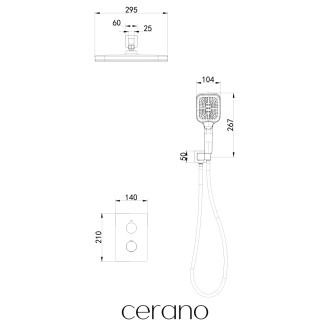 CERANO - Podomítková sprchová souprava Cube - černá matná