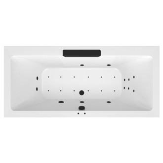 CASCATA hydromasážní vana, 185x85x45cm, kaskáda černá, Attraction Hydro-Air, černá 60838