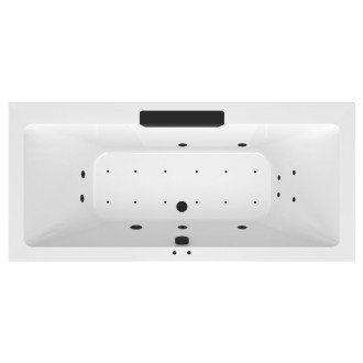 CASCATA hydromasážní vana, 185x85x45cm, kaskáda černá, Active Hydro-Air, černá 60840