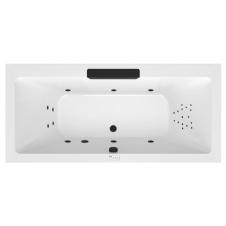 CASCATA hydromasážní vana, 185x85x45cm, kaskáda černá, Highline Hydro, černá 60841