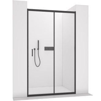 CERANO - Sprchové posuvné dveře Orlano L/P - 5 mm - černá matná, transparentní sklo - 130x195 cm
